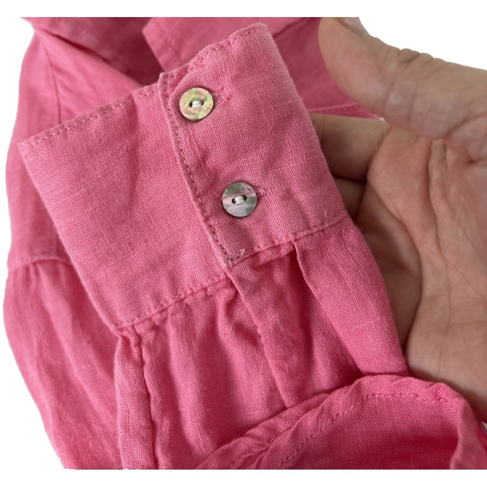 Joie 100% Linen Button Up Shirt Top Womens Small Pink Coastal Beach NE Summer - Picture 3 of 8
